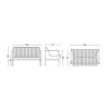 HAY PALISSADE DINING BENCH - ANTHRACITE