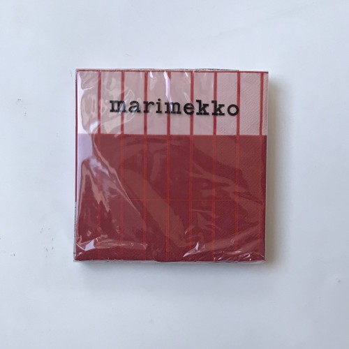 MARIMEKKO PAPER NAPKIN - LARGE - TIILISKIVI RAITA RED