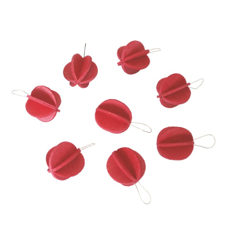 LOVI BAUBLES 1,7CM - 8/pack BRIGHT RED