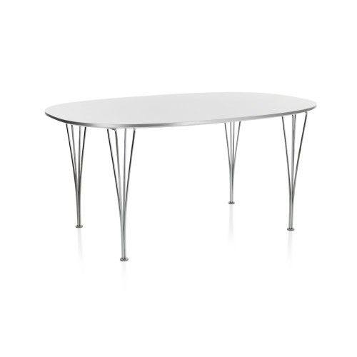 B612 SUPERELLIPSE TABLE - WHITE LAMINATE/CHROME