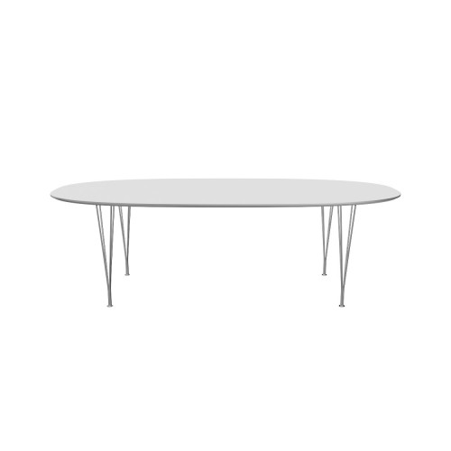 B614 SUPERELLIPSE TABLE - WHITE LAMINATE/CHROME