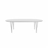 SUPER ELLIPTICAL B614 TABLE - WHITE LAMINATE/CHROME