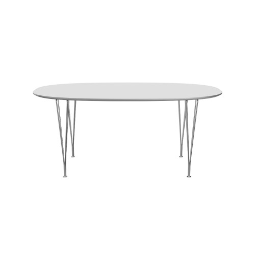 B616 SUPERELLIPSE TABLE - WHITE LAMINATE/CHROME