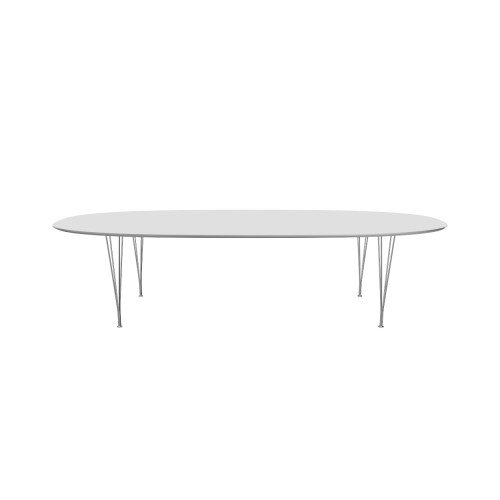 B617 SUPERELLIPSE TABLE - WHITE LAMINATE/CHROME