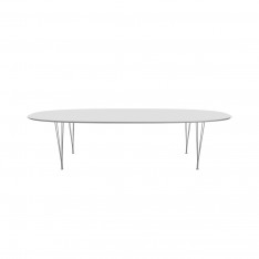 B617 SUPERELLIPSE TABLE - WHITE LAMINATE/CHROME