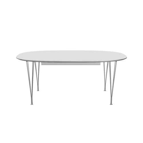 B619 SUPERELLIPSE TABLE - WHITE LAMINATE/CHROME