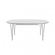 SUPER ELLIPTICAL B619 TABLE - WHITE LAMINATE/CHROME