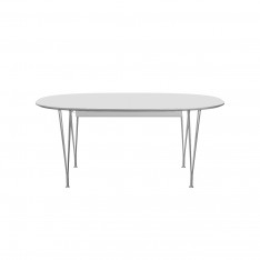 B620 SUPERELLIPSE TABLE - WHITE LAMINATE/CHROME
