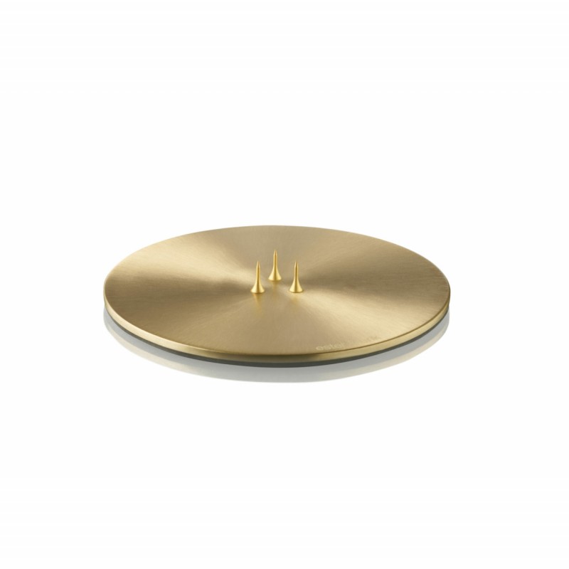 CANDLE PLATE - MATT BRASS