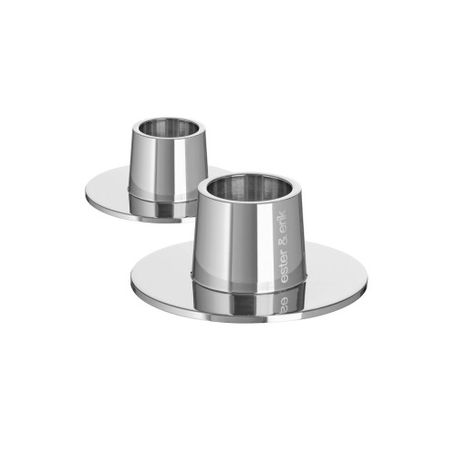 BOUGEOIR - ARGENT POLI - 2PCS