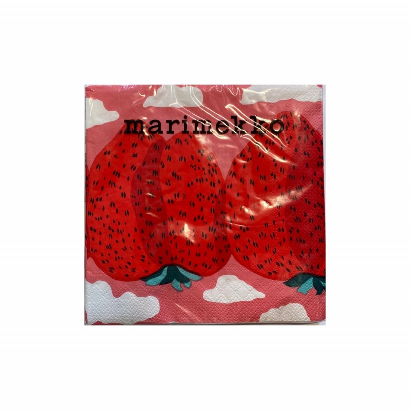 MARIMEKKO SERVIETTE EN PAPIER - GRAND - MANSIKKAVUORET ROSE