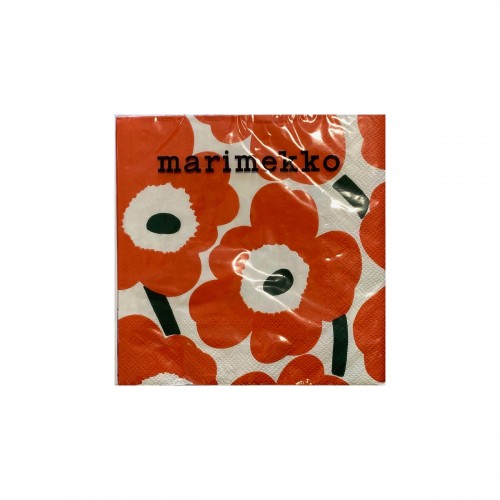 MARIMEKKO SERVIETTE EN PAPIER - GRAND - UNIKKO ORANGE VERT
