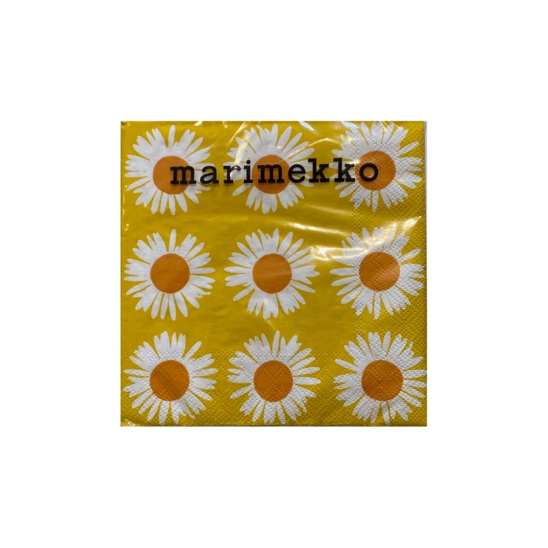 MARIMEKKO SERVIETTE EN PAPIER - GRAND - AURINGONKUKKA ORANGE JAUNE