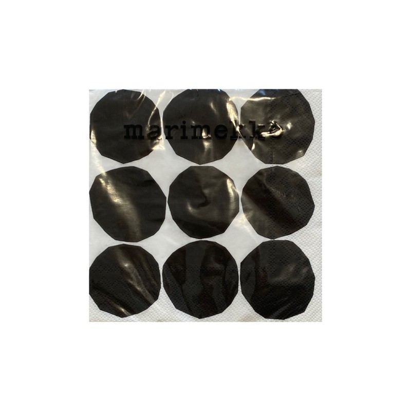 MARIMEKKO SERVIETTE EN PAPIER - GRAND - KIVET NOIR BLANC