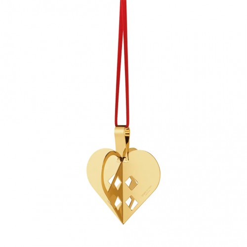 CHRISTMAS HEART 2025 3D - GOLD PLATED BRASS