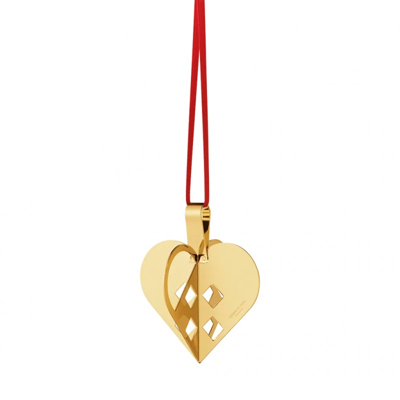 CHRISTMAS HEART 2025 3D - GOLD PLATED BRASS
