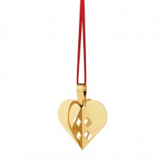 CHRISTMAS HEART 2025 3D - GOLD PLATED BRASS