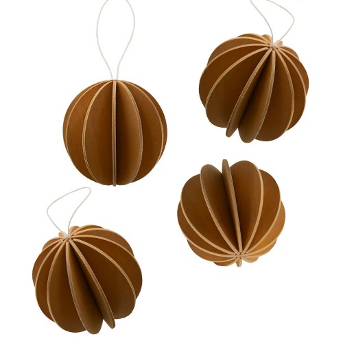 BOULES DE NOËL LOVI 6CM- 4/PACQUET BRUN CANNELLE