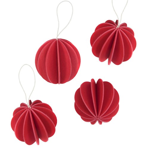 LOVI BAUBLES 6CM - 4/pack BRIGHT RED