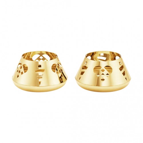 TEALIGHT LANTERNS 2PCS - GOLD PLATED BRASS