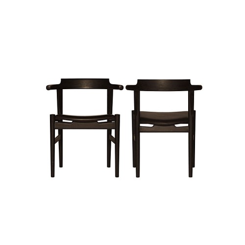 PP58 CHAIR - BLACK PAINTED/ BLACK LEATHER