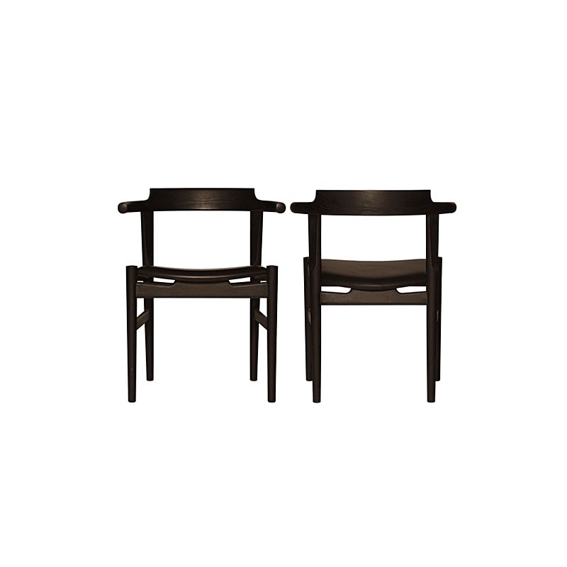 PP58 CHAIR - BLACK PAINTED/ BLACK LEATHER