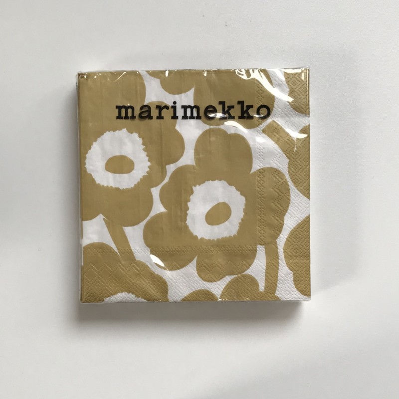 MARIMEKKO PAPIEREN SERVET - GROOT - UNIKKO WIT GOUD