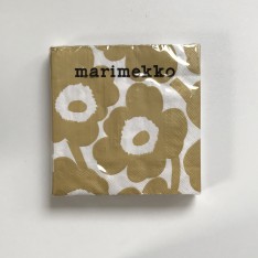 MARIMEKKO SERVIETTE EN PAPIER - GRAND - UNIKKO BLANC/OR